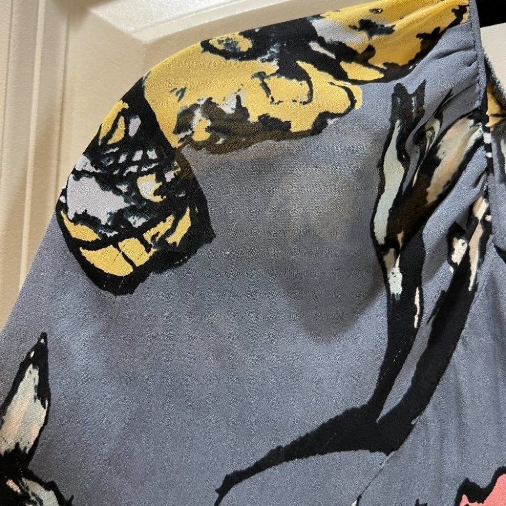 Ramy Brook Gray Blue Floral Milene Dress $465 - Picture 11 of 14